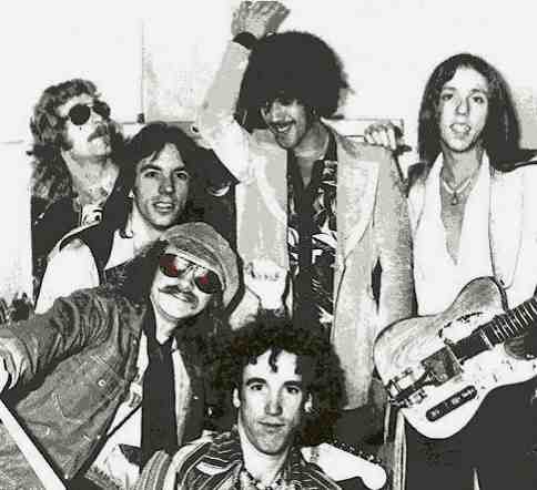 Philip Lynott and Clover (Huey Lewis top left)  